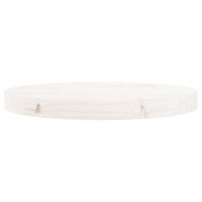 Dessus de table rond blanc Ø40x3 cm bois de pin massif - Photo n°3