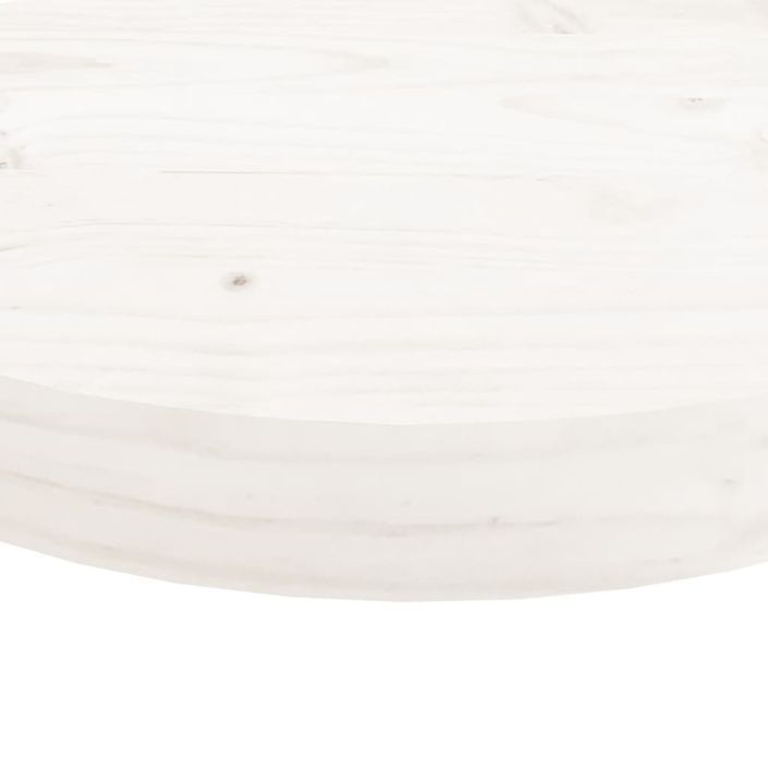 Dessus de table rond blanc Ø40x3 cm bois de pin massif - Photo n°5