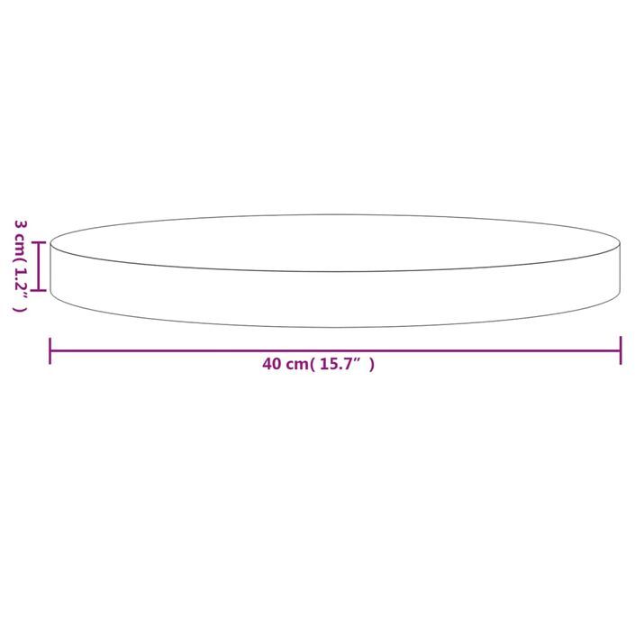 Dessus de table rond blanc Ø40x3 cm bois de pin massif - Photo n°7