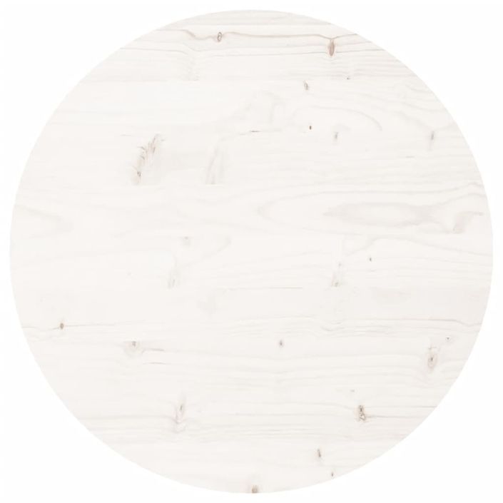 Dessus de table rond blanc Ø50x3 cm bois de pin massif - Photo n°1