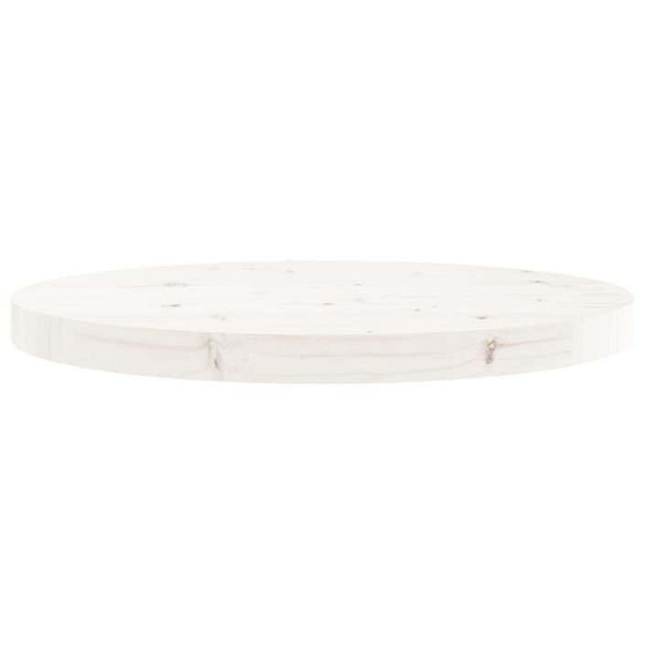 Dessus de table rond blanc Ø50x3 cm bois de pin massif - Photo n°4