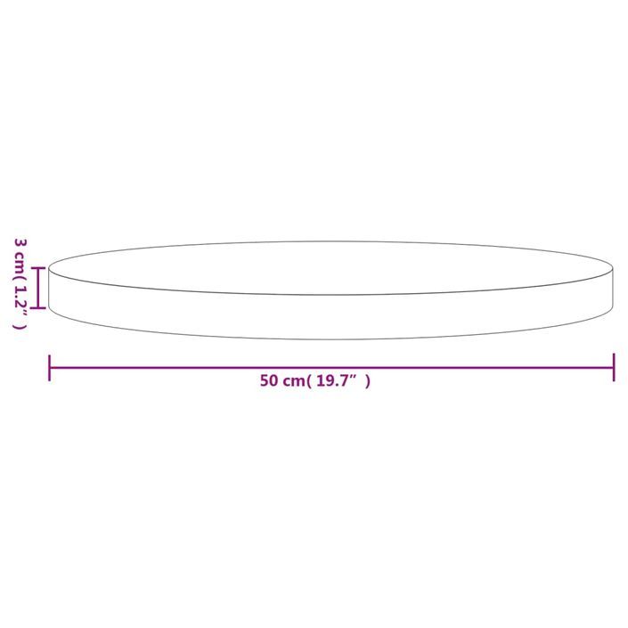 Dessus de table rond blanc Ø50x3 cm bois de pin massif - Photo n°7