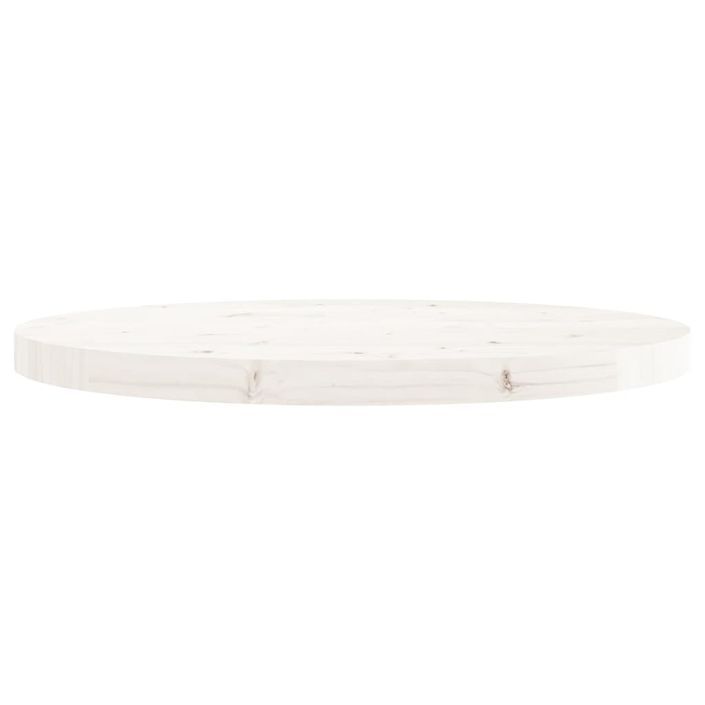 Dessus de table rond blanc Ø60x3 cm bois de pin massif - Photo n°3