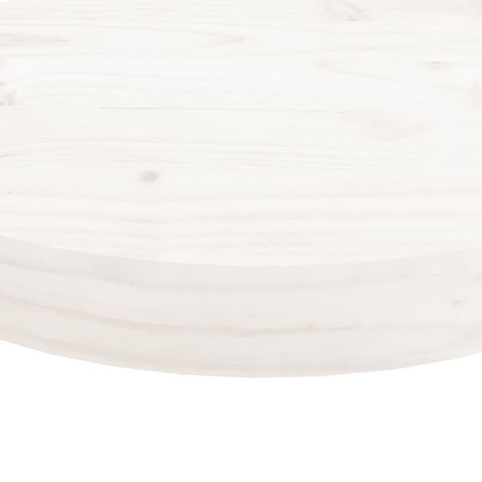 Dessus de table rond blanc Ø60x3 cm bois de pin massif - Photo n°5