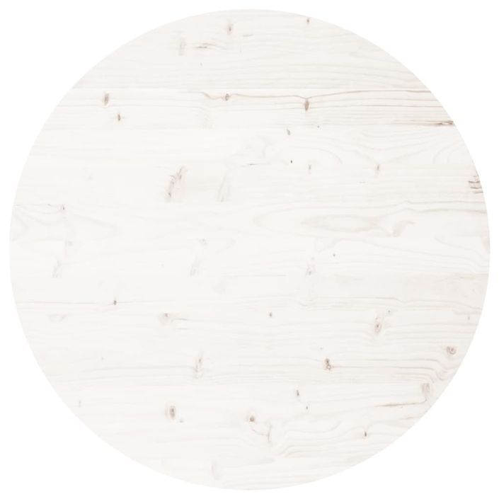 Dessus de table rond blanc Ø70x3 cm bois de pin massif - Photo n°1