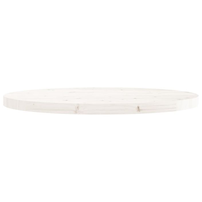 Dessus de table rond blanc Ø70x3 cm bois de pin massif - Photo n°3