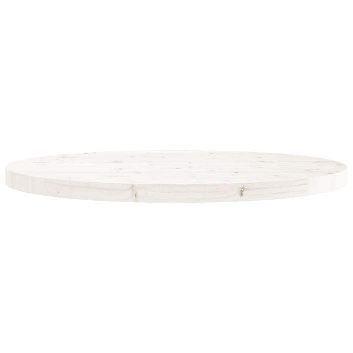 Dessus de table rond blanc Ø70x3 cm bois de pin massif - Photo n°4