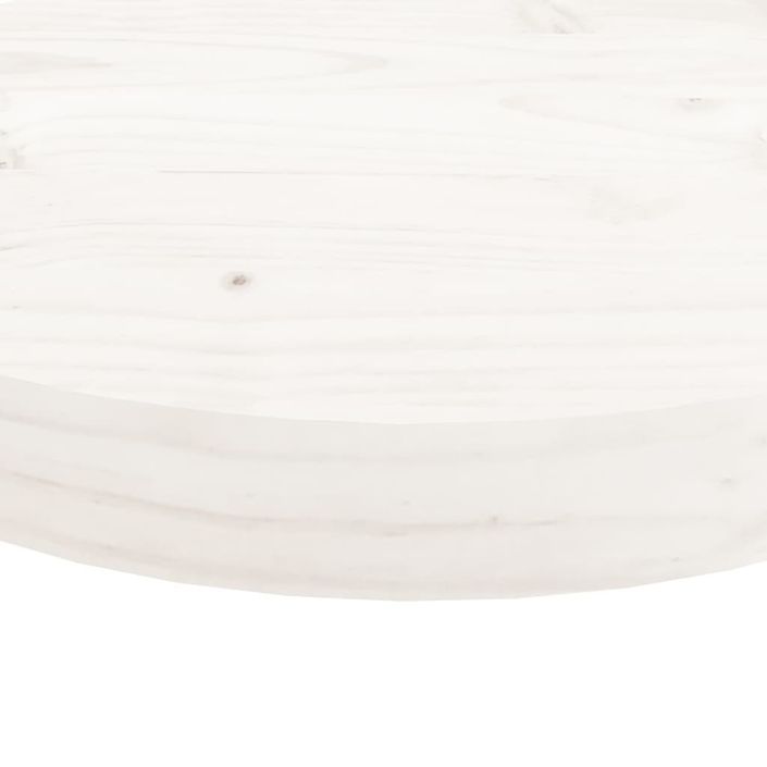 Dessus de table rond blanc Ø70x3 cm bois de pin massif - Photo n°5