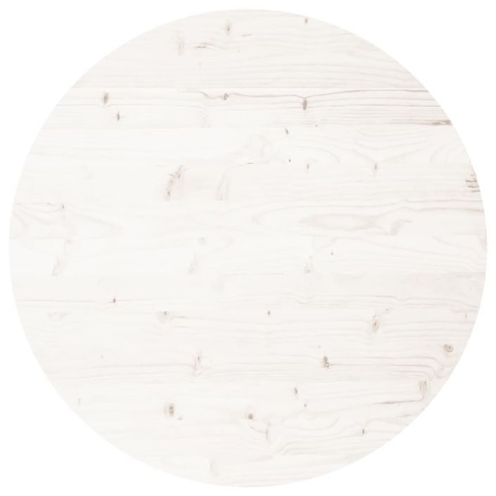 Dessus de table rond blanc Ø80x3 cm bois de pin massif - Photo n°1