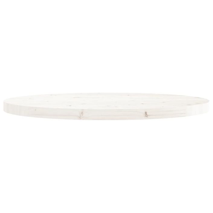 Dessus de table rond blanc Ø80x3 cm bois de pin massif - Photo n°3