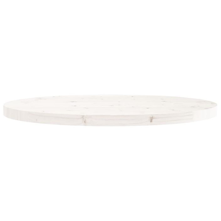 Dessus de table rond blanc Ø80x3 cm bois de pin massif - Photo n°4