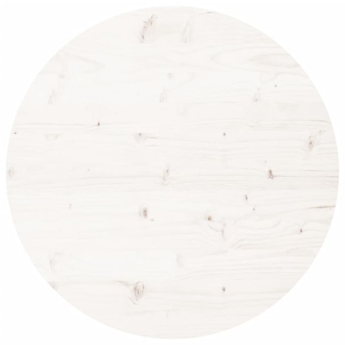 Dessus de table rond blanc Ø90x3 cm bois de pin massif - Photo n°1