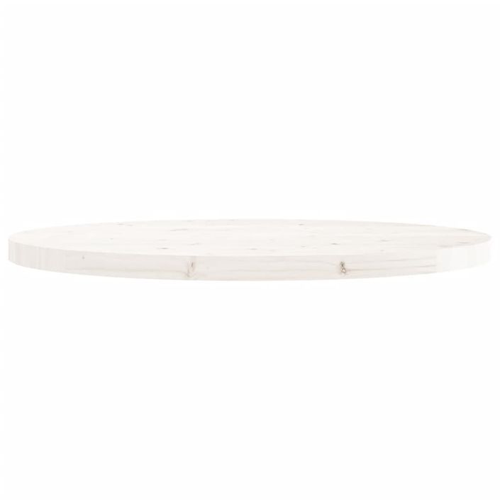 Dessus de table rond blanc Ø90x3 cm bois de pin massif - Photo n°3