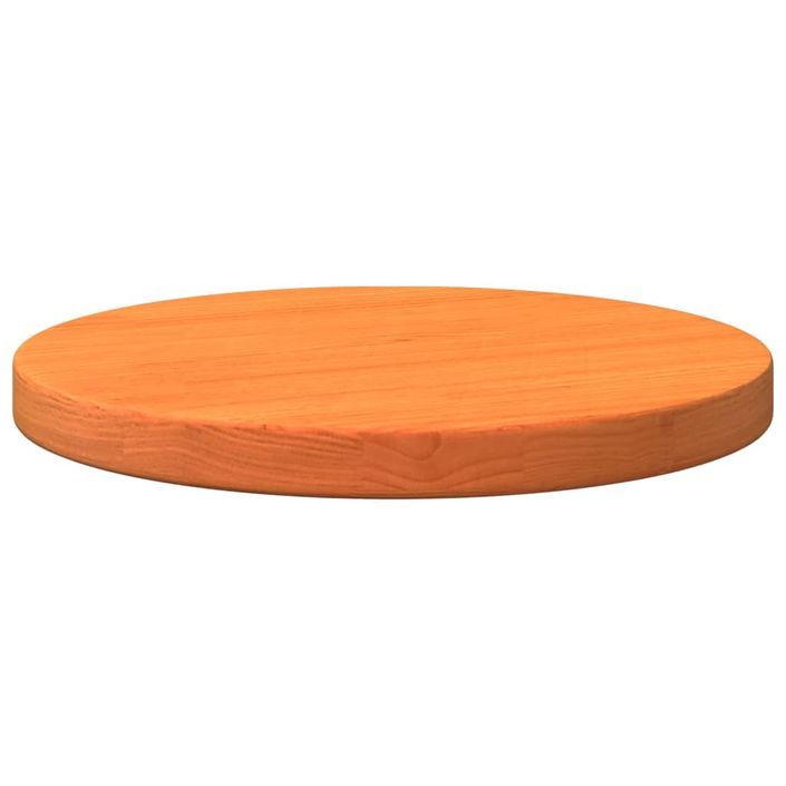 Dessus de table rond cire marron Ø30x2,5 cm bois de pin massif - Photo n°4