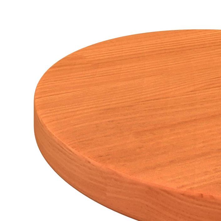 Dessus de table rond cire marron Ø30x2,5 cm bois de pin massif - Photo n°5