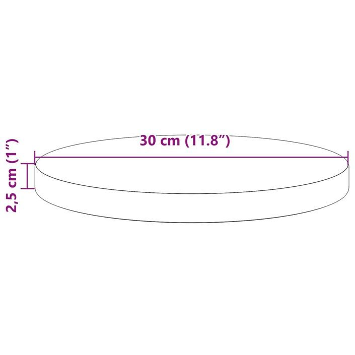 Dessus de table rond cire marron Ø30x2,5 cm bois de pin massif - Photo n°7