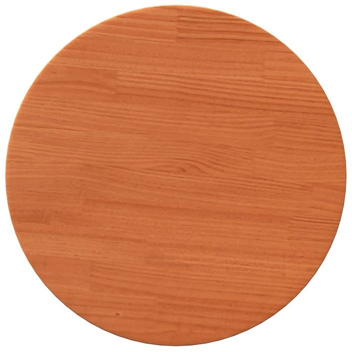 Dessus de table rond cire marron Ø40x2,5 cm bois de pin massif - Photo n°2