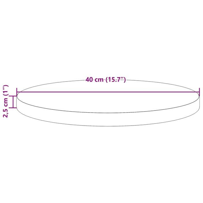 Dessus de table rond cire marron Ø40x2,5 cm bois de pin massif - Photo n°7