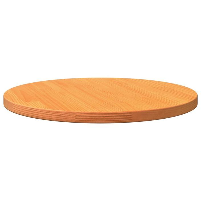 Dessus de table rond cire marron Ø50x2,5 cm bois de pin massif - Photo n°4