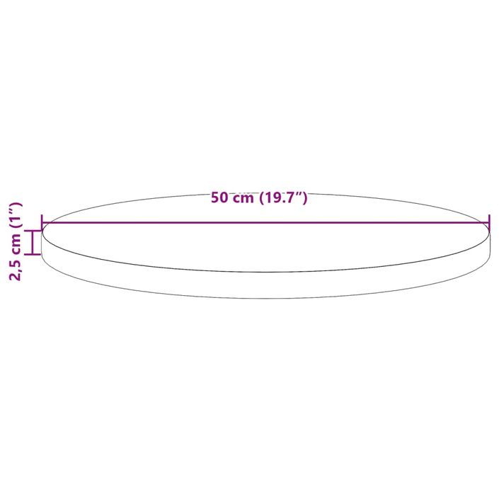 Dessus de table rond cire marron Ø50x2,5 cm bois de pin massif - Photo n°7