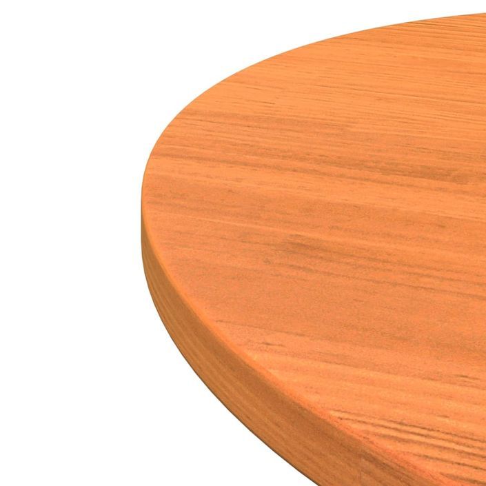 Dessus de table rond cire marron Ø60x2,5 cm bois de pin massif - Photo n°5