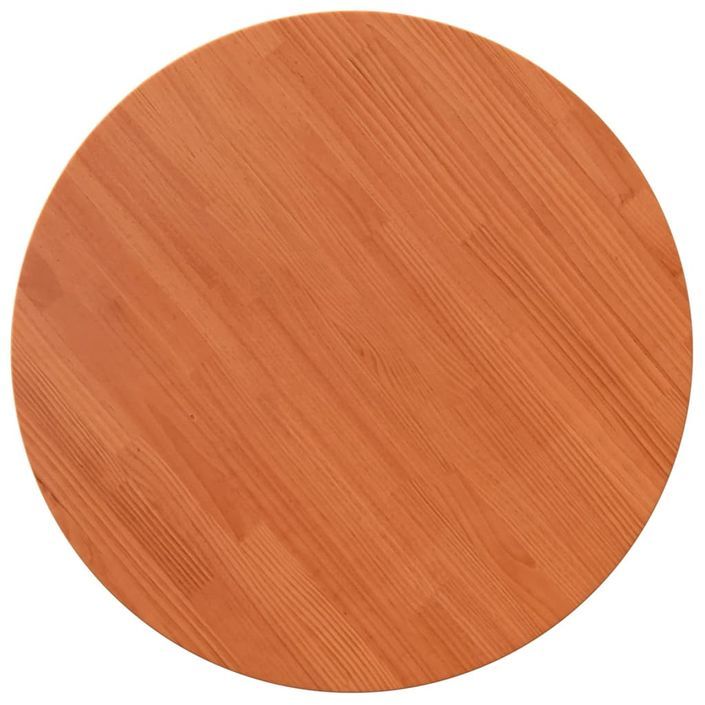 Dessus de table rond cire marron Ø70x2,5 cm bois de pin massif - Photo n°2