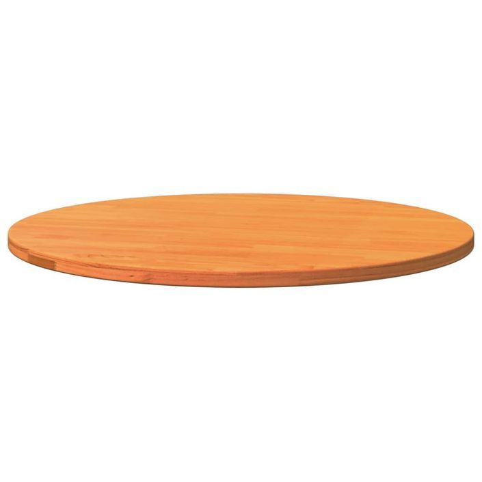 Dessus de table rond cire marron Ø80x2,5 cm bois de pin massif - Photo n°4