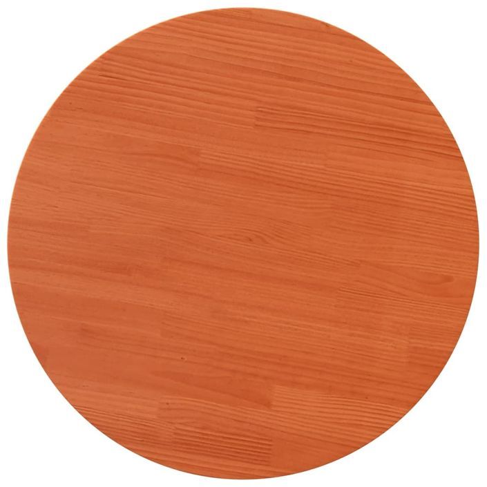 Dessus de table rond cire marron Ø90x2,5 cm bois de pin massif - Photo n°2