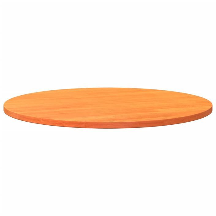 Dessus de table rond cire marron Ø90x2,5 cm bois de pin massif - Photo n°4