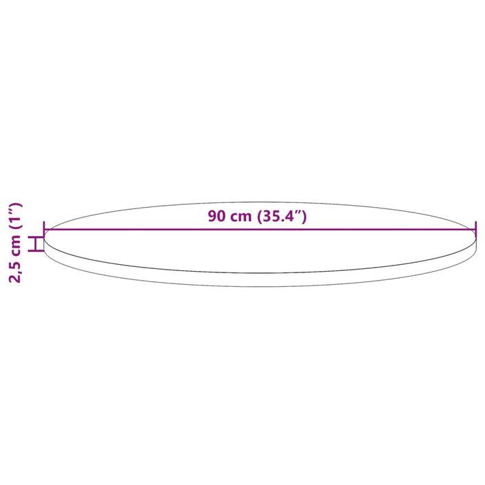 Dessus de table rond cire marron Ø90x2,5 cm bois de pin massif - Photo n°7