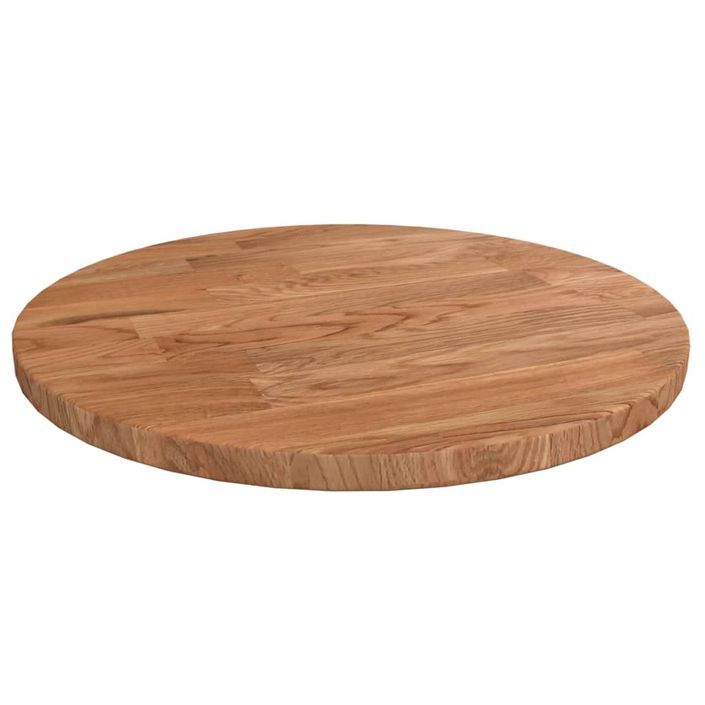 Dessus de table rond Marron clair Ø30x1,5 cm Bois chêne traité - Photo n°1