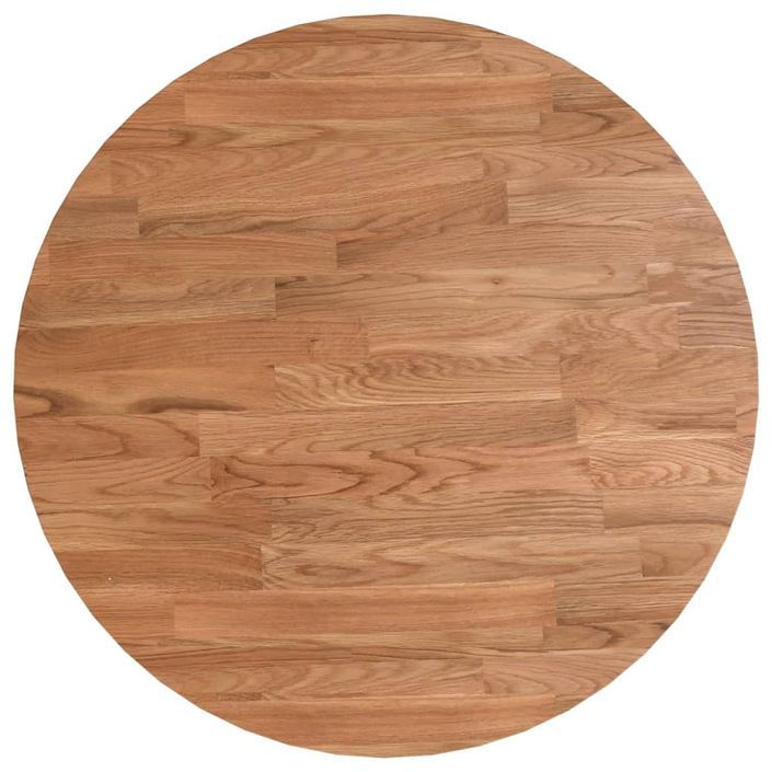 Dessus de table rond Marron clair Ø40x1,5 cm Bois chêne traité - Photo n°2