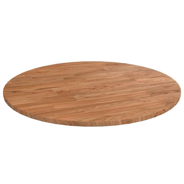 Dessus de table rond Marron clair Ø50x1,5 cm Bois chêne traité - Photo n°1