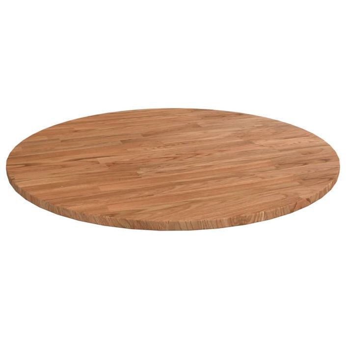 Dessus de table rond Marron clair Ø60x1,5 cm Bois chêne traité - Photo n°1