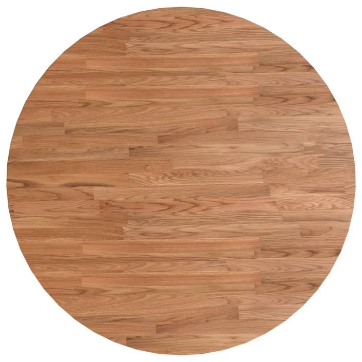 Dessus de table rond Marron clair Ø70x1,5 cm Bois chêne traité - Photo n°2