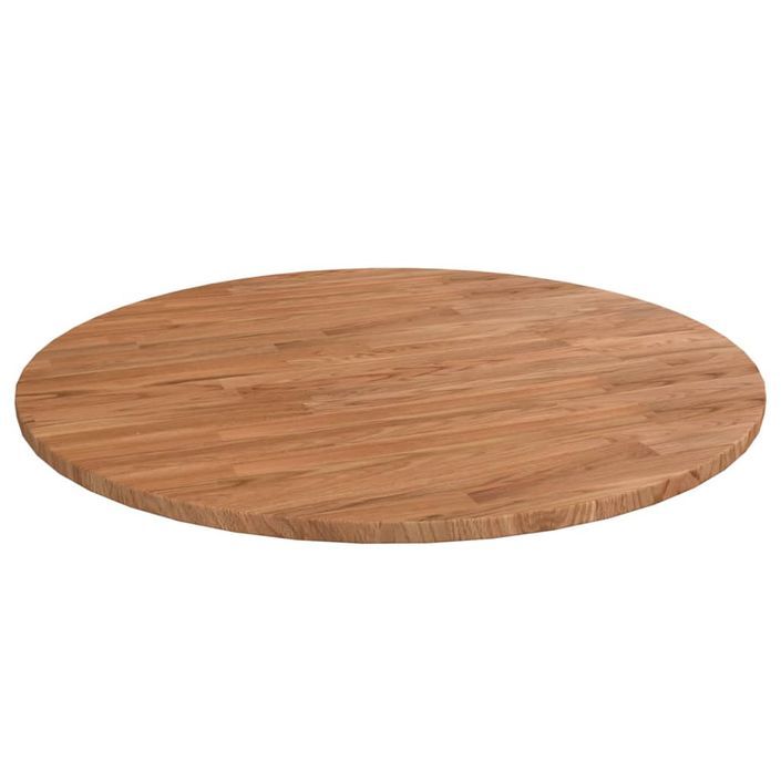 Dessus de table rond Marron clair Ø80x1,5 cm Bois chêne traité - Photo n°1