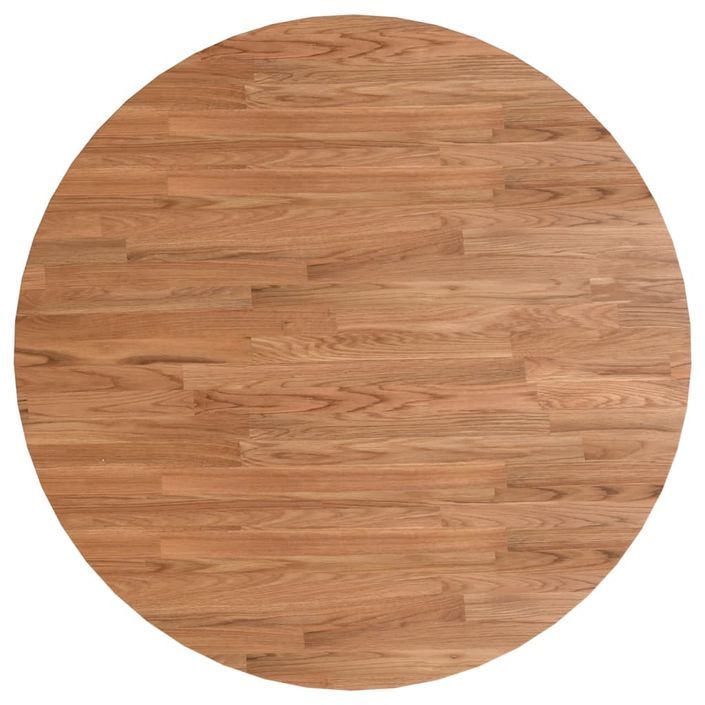 Dessus de table rond Marron clair Ø90x1,5 cm Bois chêne traité - Photo n°2