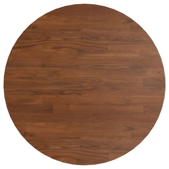 Dessus de table rond Marron foncé Ø60x1,5cm Chêne massif traité - Photo n°2