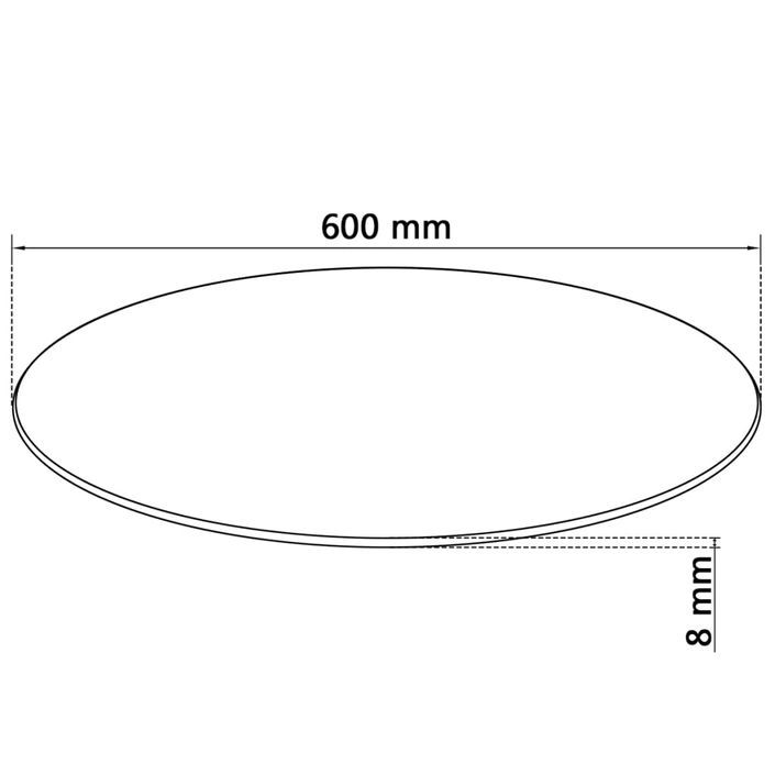 Dessus de table rond Verre trempé 600 mm - Photo n°4