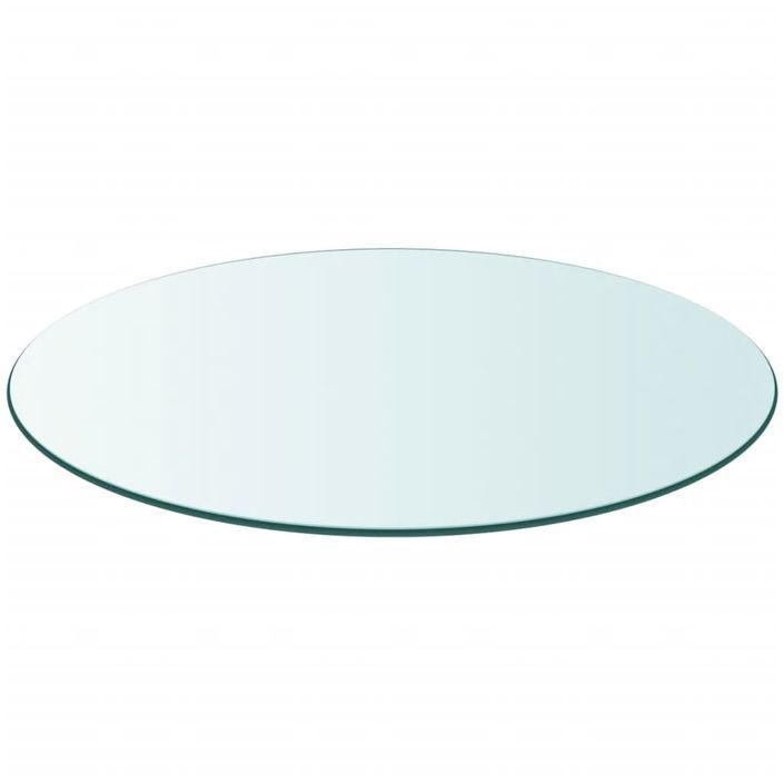 Dessus de table ronde en verre trempé 800 mm - Photo n°2