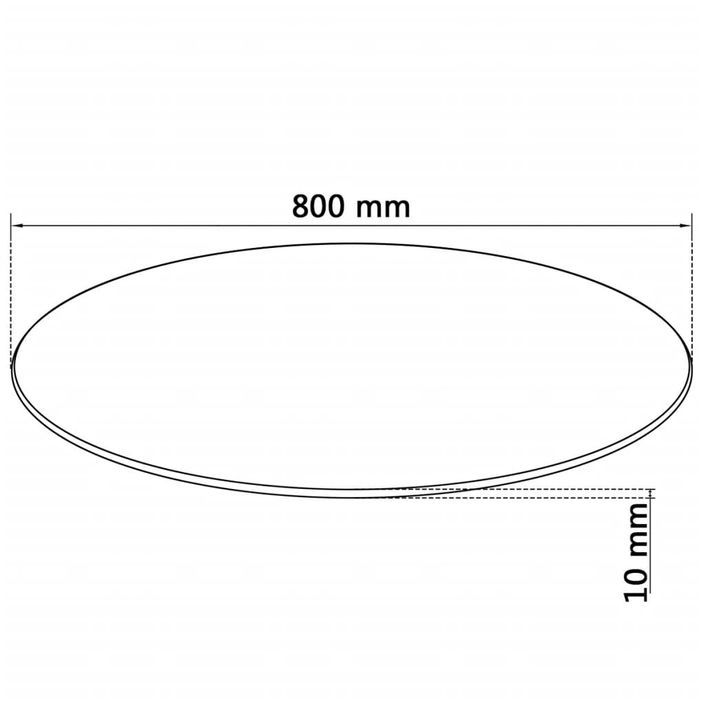 Dessus de table ronde en verre trempé 800 mm - Photo n°4