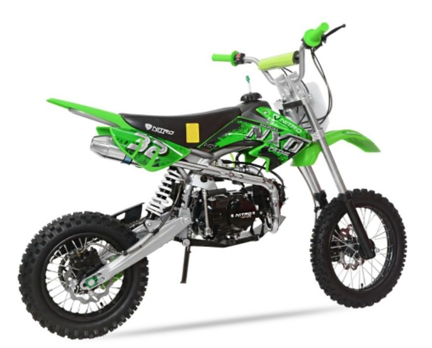 Dirt bike 125cc NXD M14 4 temps 14/12 vert mécanique 4 vitesses - Photo n°2