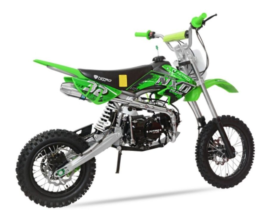Dirt bike 125cc NXD M14 4 temps 14/12 vert mécanique 4 vitesses - Photo n°3