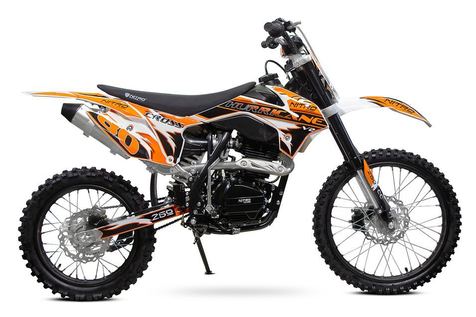 Dirtbike Hurricane 150cc orange V2 19/16 pouces 5 vitesses manuel refroidi par air - Photo n°3