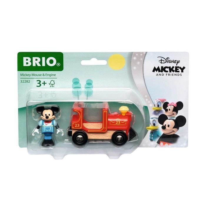 DISNEY Brio Mickey Mouse & Locomotive - Train sans pile pour circuit de train en bois - Ravensburger - Des 3 ans - 32282 - Photo n°1