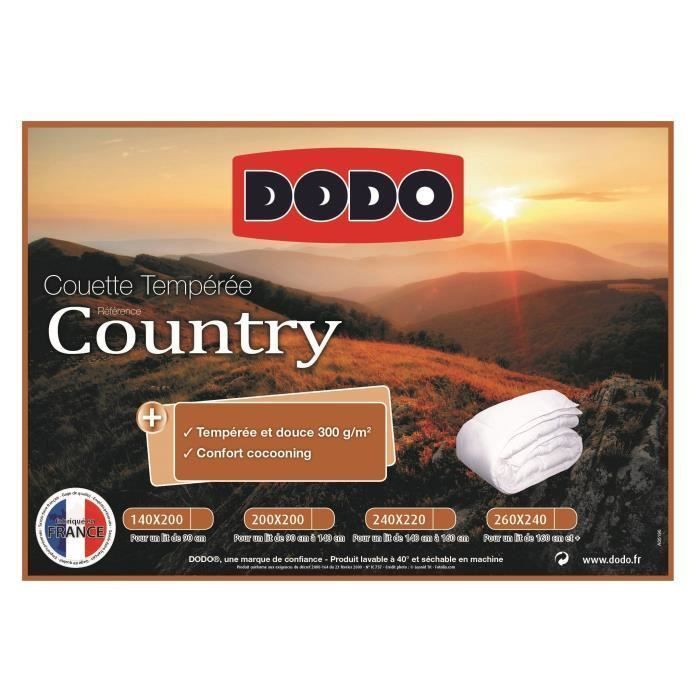 DODO Couette tempérée Country - 200 x 200 cm - Blanc - Photo n°3