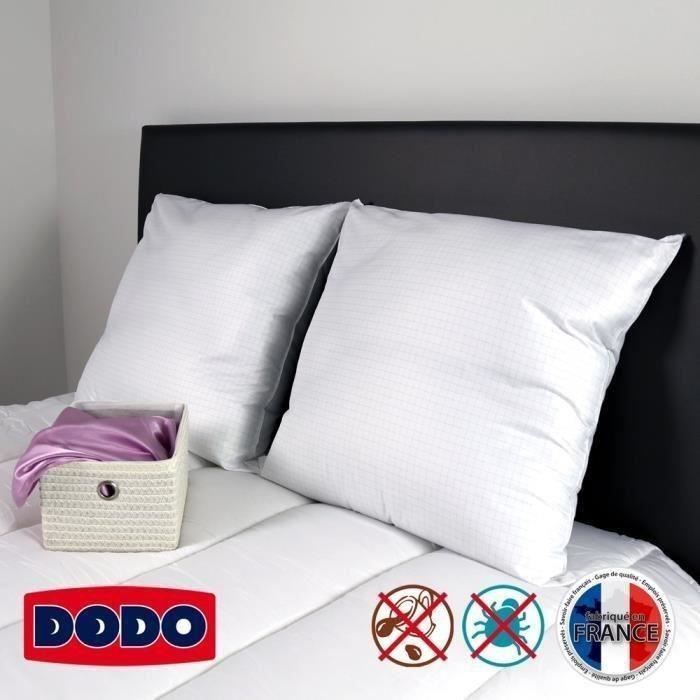DODO Lot de 2 oreillers Total Protect 65x65 cm blanc - Photo n°2