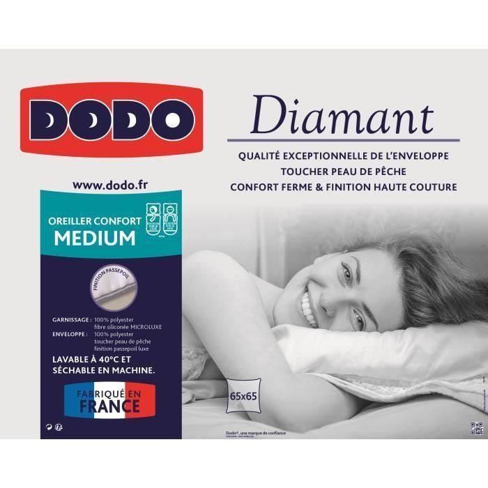 DODO Oreiller DIAMANT Confort Médium 65x65cm - Photo n°3