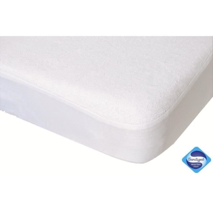 Domiva Drap housse + Alese - 60 x 120 cm - 100% coton - Blanc/Canard - Photo n°3