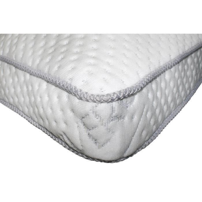 DORMIPUR Oreiller mousse a mémoire de forme Carat Luxe confort soft 60x60 cm blanc - Photo n°2